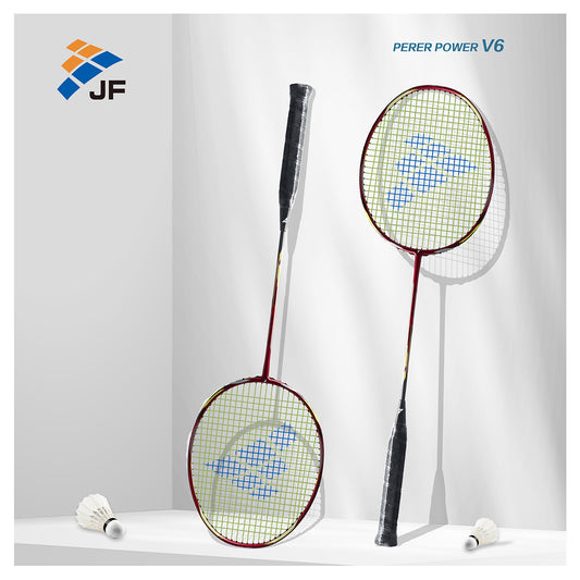 JF PERER POWER V6 Badminton Racket Toray T700 Shock-proof unique frame design enhancing the shock-absorbing effect